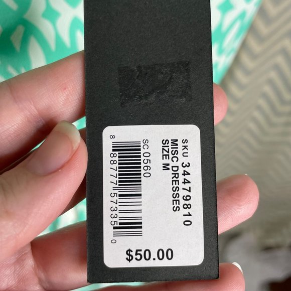 GNW M belted printed dress green white - Picture 7 of 7